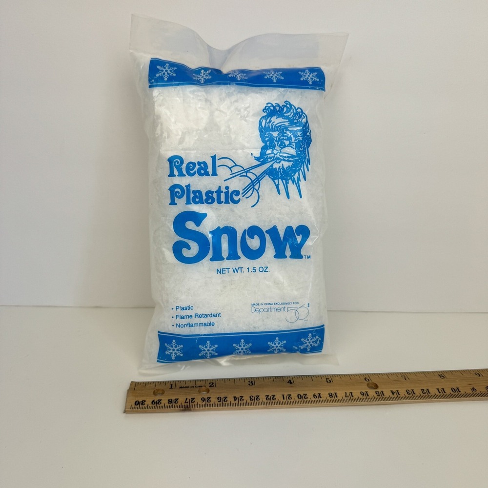 Vtg‎ Department 56 Christmas Holiday Fake Plastic Snow 1.5 oz Sealed Bag Village